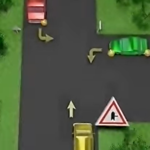 Ktoré auto prejde križovatkou ako posledné?